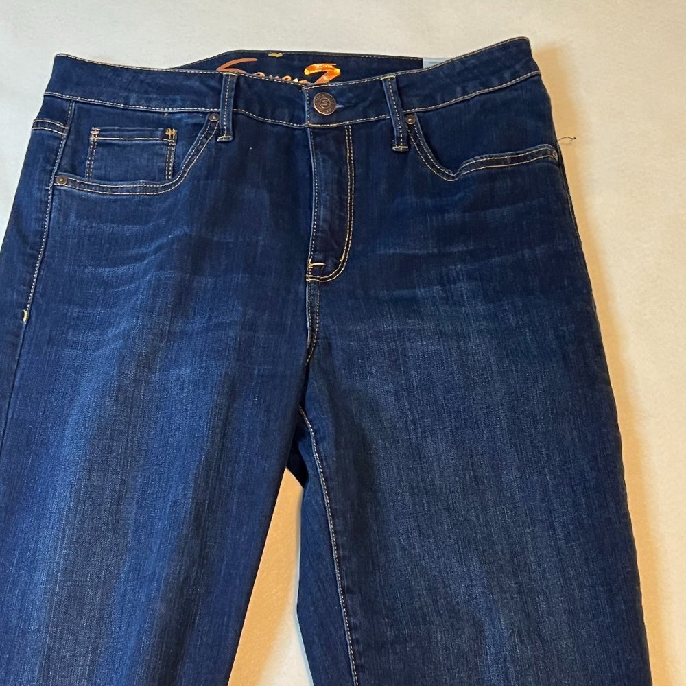 Seven 7 Womens Tower Straight Crop Jeans Size 10 Dark Wash